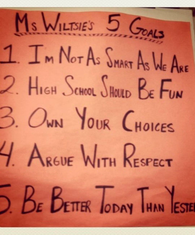 Ms. Wiltsie's 5 Goals